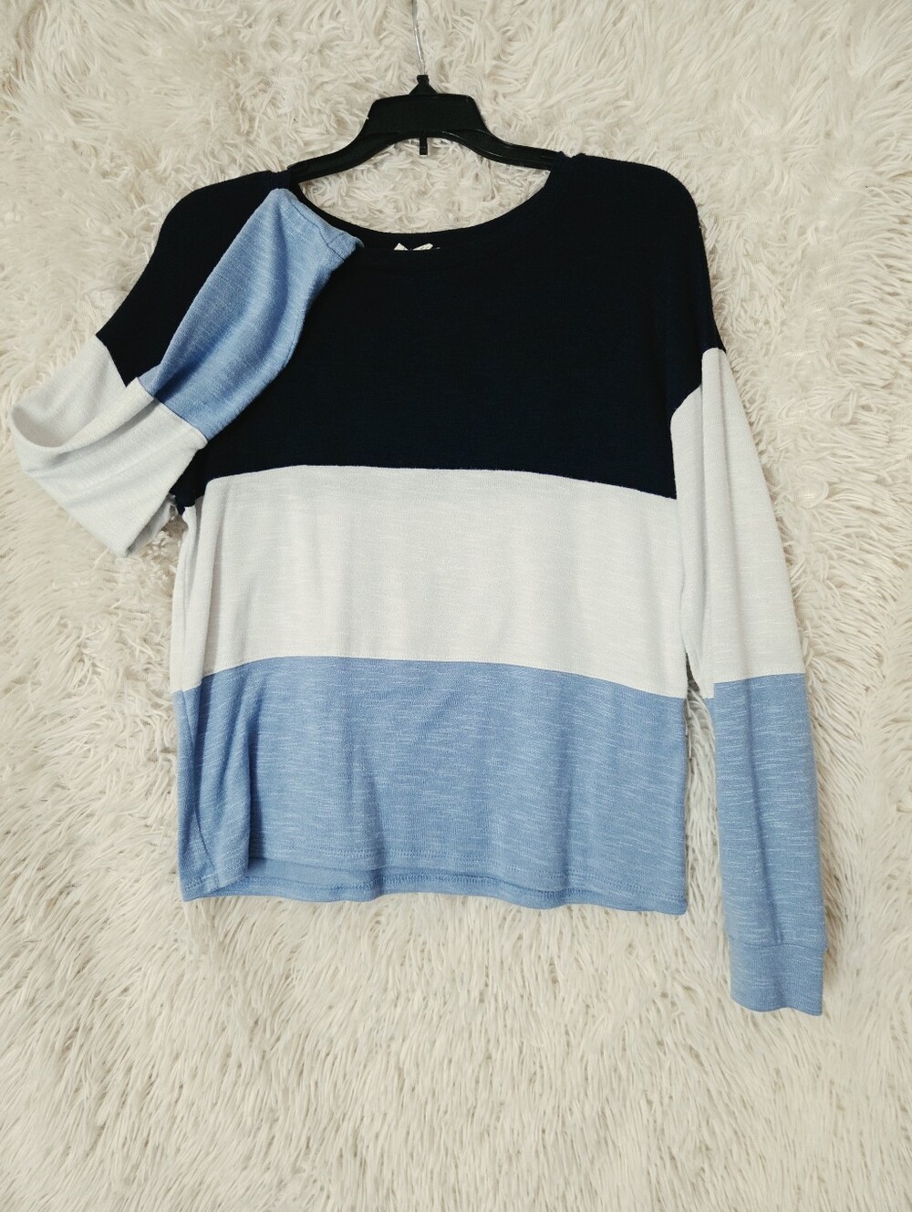 Pink Rebuplic Colorblock Long Sleeve - Navy, White & Light Blue Size S